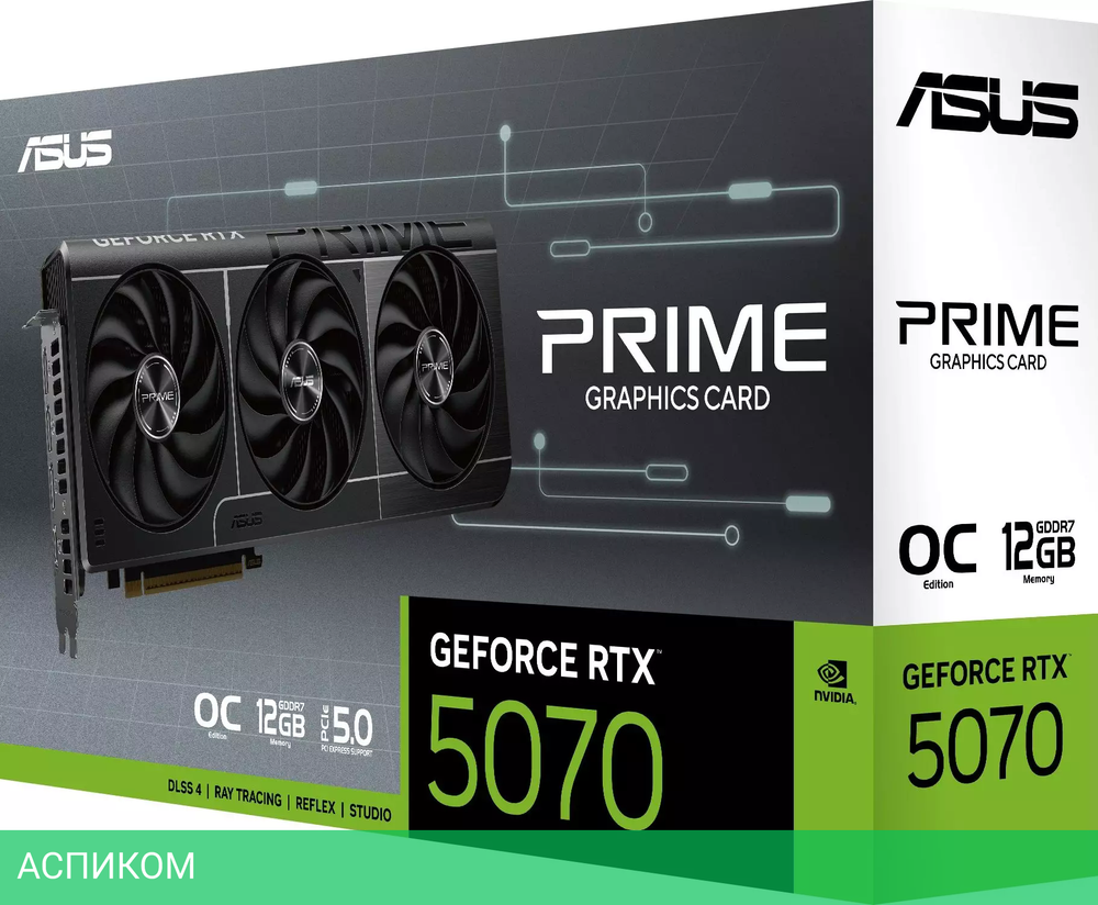 Видеокарта ASUS PRIME GeForce RTX 5070 OC 12GB GDDR7 (90YV0M10-M0NA00)