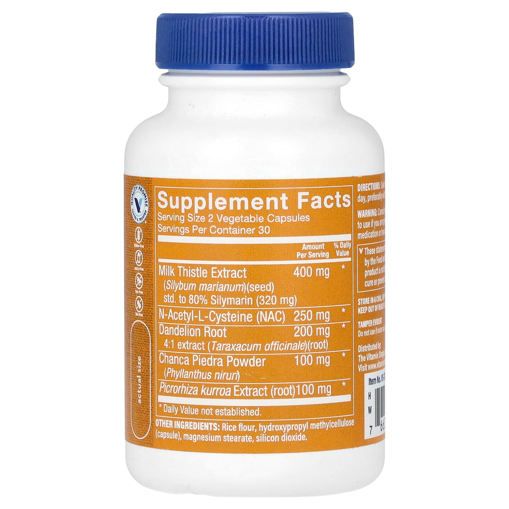 The Vitamin Shoppe, Liver Cleanse, средство для очищения печени, 60 растительных капсул