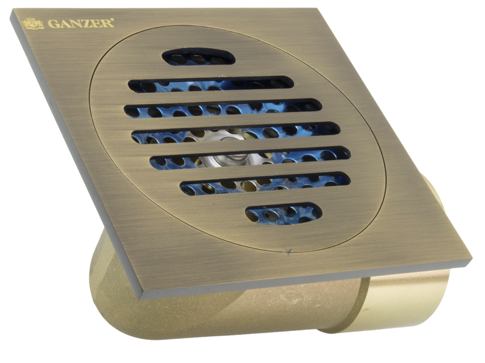 Трап угловой 10 х 10  (БРОНЗА)  GANZER  (60/1шт)