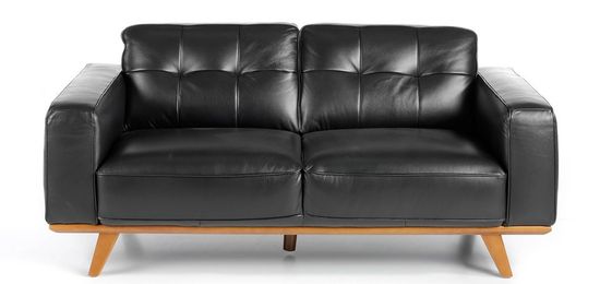 Диван кожаный 2-х местный черный 5606-2P /6030 Angel Cerda