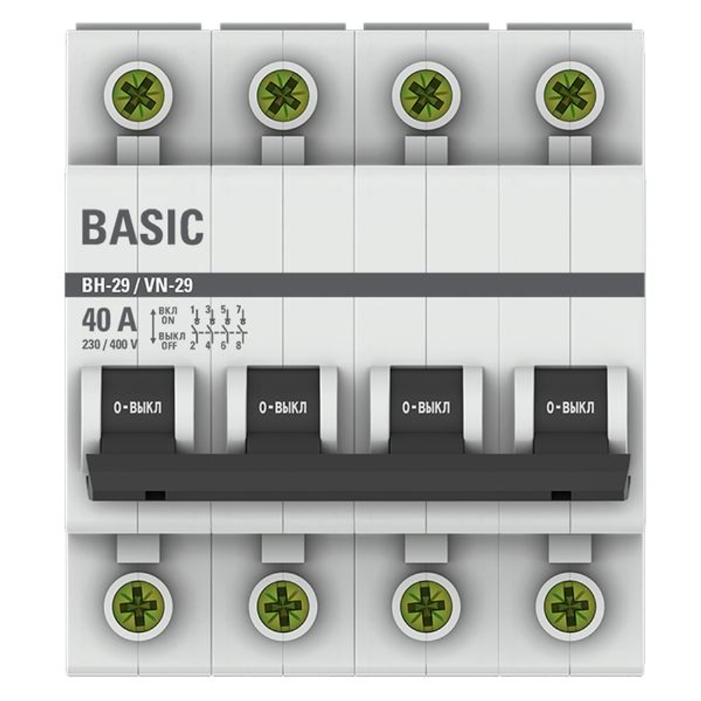 Выключатель нагрузки ВН-29 4P 40А BASIC