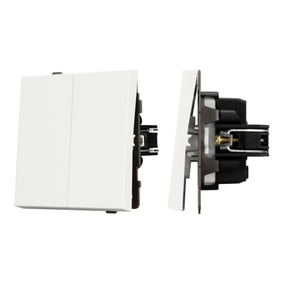 Механизм выключателя двухклавишный непроходной SWT-TENDO-MK02-SFPL-WH (230V, 10A) Arlight 054547