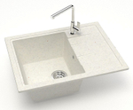 Кухонная мойка AZARIO Vision 750x505x218 искусственный мрамор, цвет Хлопок (CS00079703)
