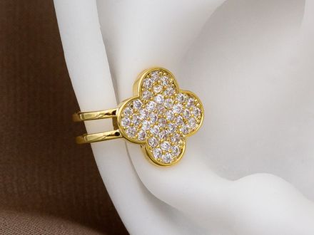 Кафф "Клевер" со стразами (уценка)
