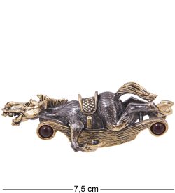 Народные промыслы AM-4189 Фигурка «Лошадь Укачалка» (латунь, янтарь)