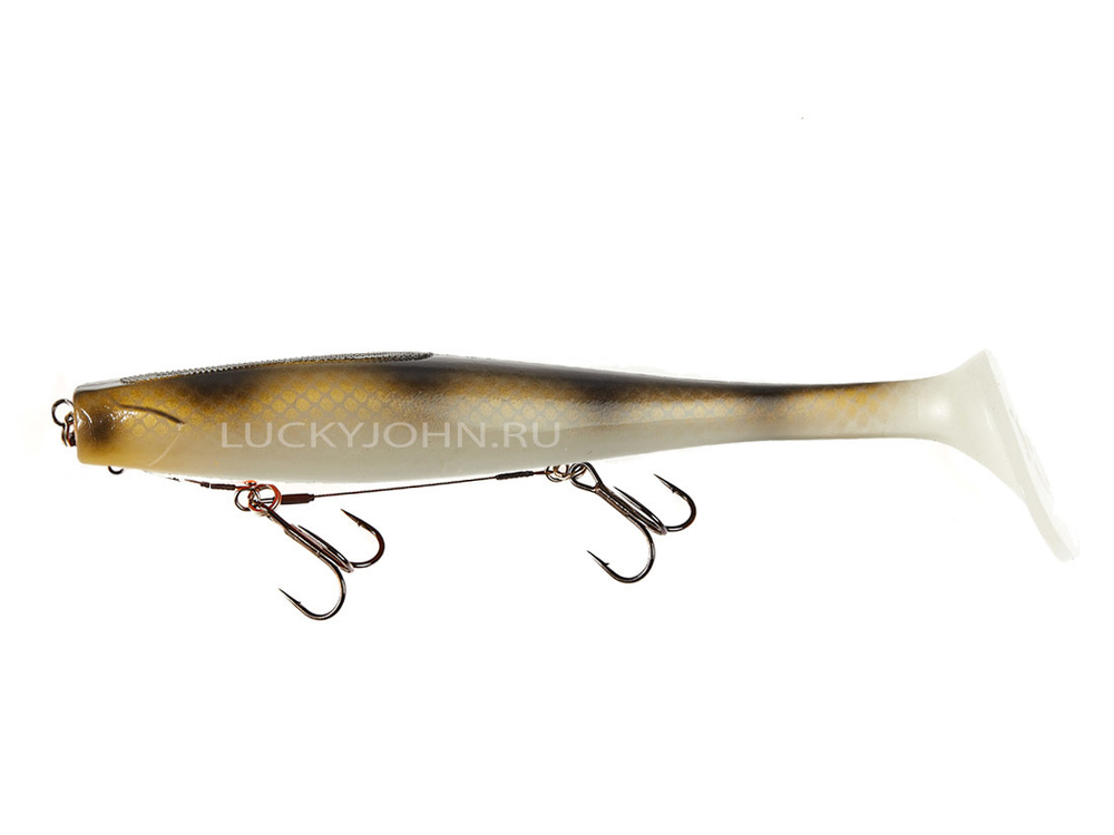 Набор Виброхвост + стингер LJ 3D Series Kubira Swim Shad 9" (22,8 см), цвет PG28, 1 шт.