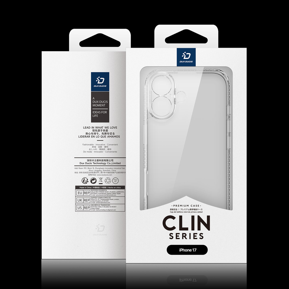 Усиленный прозрачный чехол от Dux Ducis для iPhone 17, серия Clin Series Case
