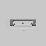 Алюминиевый профиль Maytoni накладной 24×6 (Серебро, 2 м), ALM002S-2M