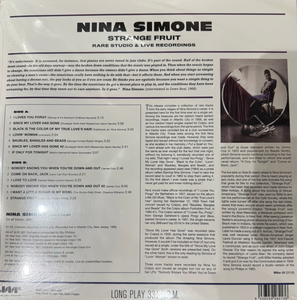 Виниловая пластинка Nina Simone ‎– Strange Fruit LP