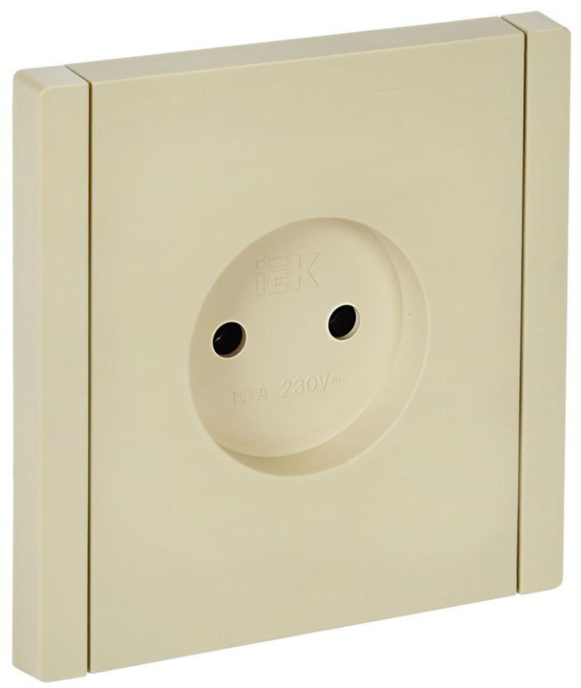 Розетка 1-м СП FORTE&amp;PIANO FP418 10А без заземл. без защ. шторок винт. крепл. ваниль IEK FP-R10-10-K10