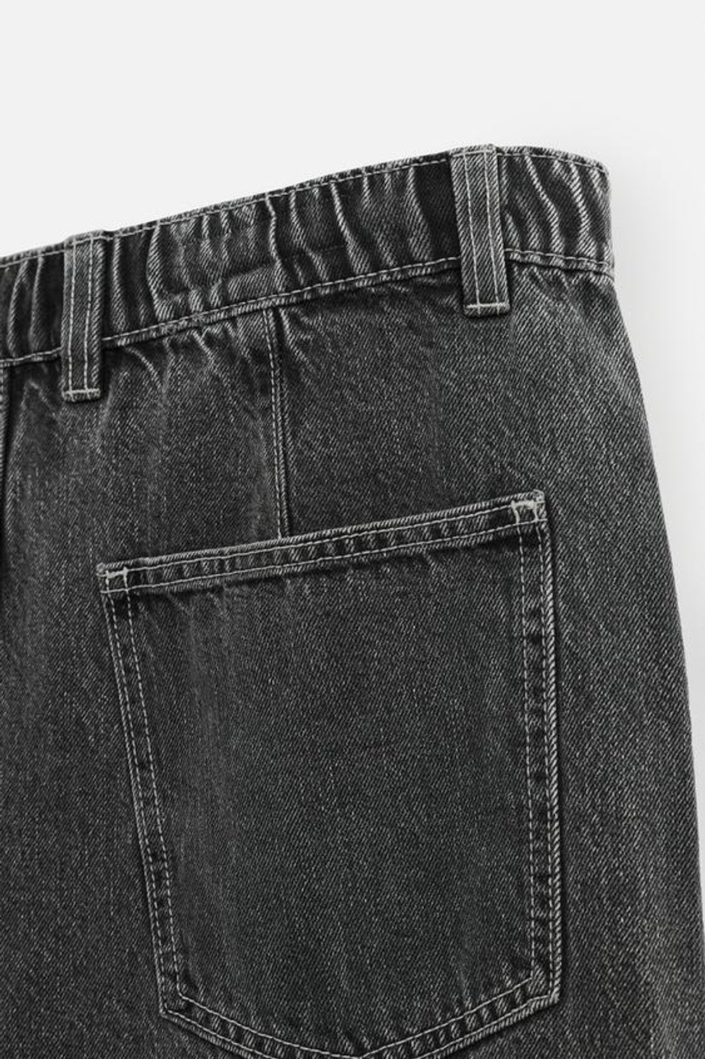 ZARA ДЖИНСОВЫЕ БРЮКИ ЧИНОС ШИРОКОГО КРОЯ СО СКЛАДКАМИ, СЕРЫЙ