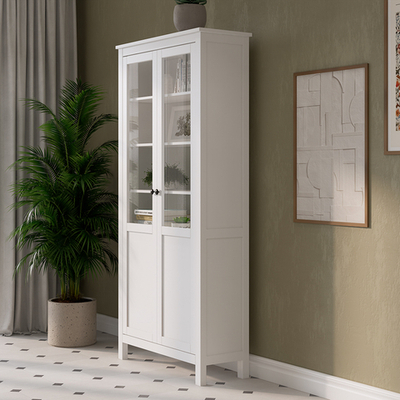 Шкаф-витрина Хемнэс/Кымор, ст/пн 90х198х37см, белый