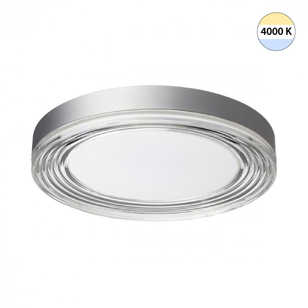 7728/76L MITRA LED SN 541 Светильник металл/акрил/серебро/прозрачный LED 76Вт 4000K D400 IP20 INFINITA