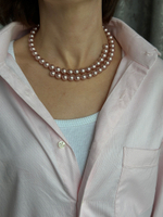 Чокер memory из жемчуга в оттенке розовый щербет