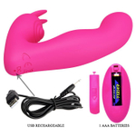 Розовый вибростимулятор с клиторальным отростком Josephine