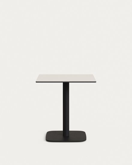 Dina Уличный стол белый на черном металлическом основании 68 x 68 x 70 см