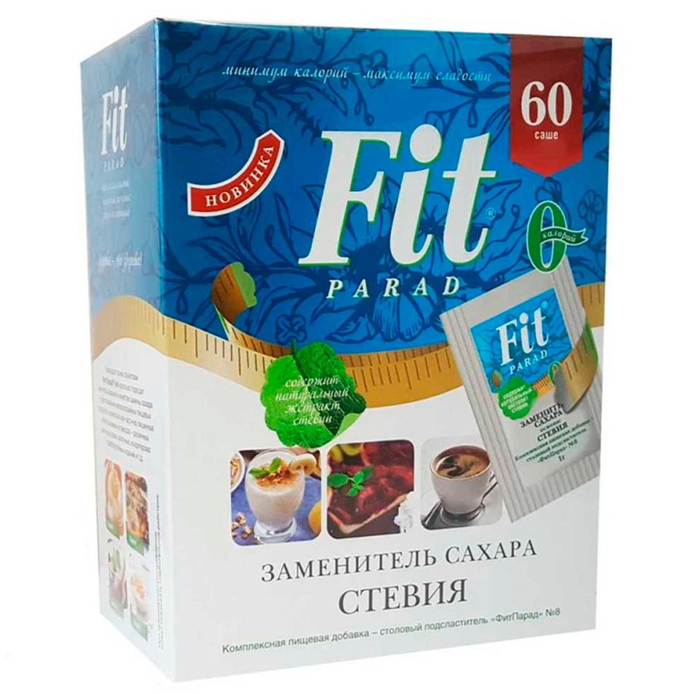 ФитПарад Заменитель сахара "ФитПарад № 8" на основе эритритола саше (60 шт.)