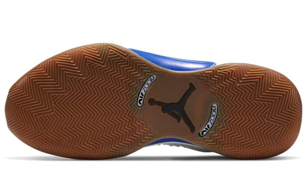 Jordan Air Jordan 35 Sisterhood synthetic leather artificial leather TPU shock absorption, non-slip, wear-resistant wrapping support, impact-resistant rebound mid-top basketball shoes for men and women with the same white and blue foreign version