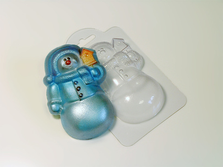 Пластиковая форма для шоколада "Снеговик"