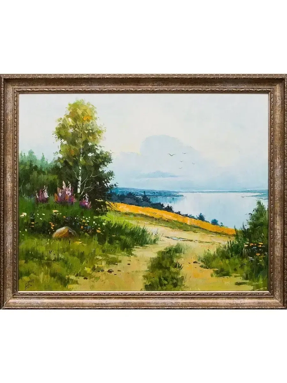 Картина маслом Вид на реку Крухмалев