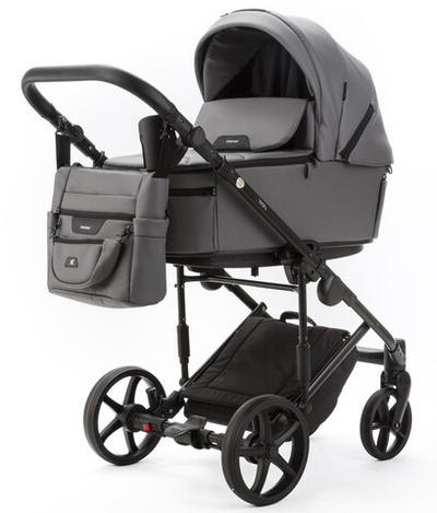 Детская коляска Adamex Zico Deluxe New 3 в 1 ZN-SA04 СЕРАЯ КОЖА
