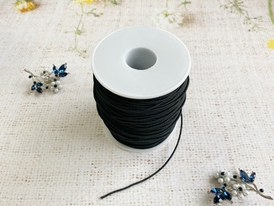 Шляпная резинка, d 1 мм, чёрный