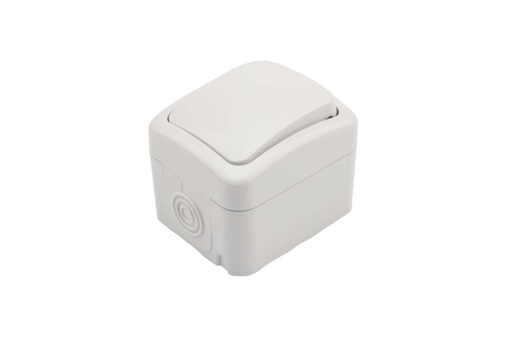 Одноклавишный выключатель KRANZ Mini OG IP54, о/у, белый KR-78-0601