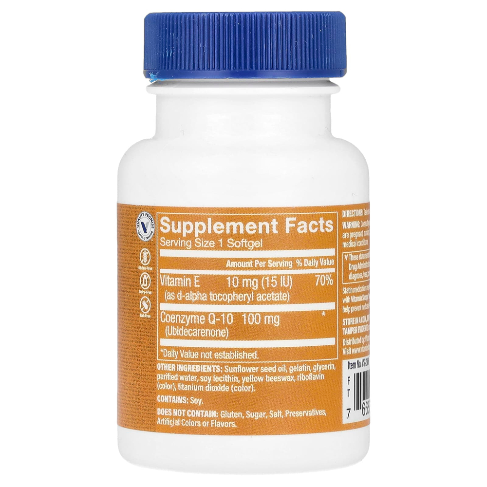 The Vitamin Shoppe, CoQ-10, 100 мг, 30 мягких таблеток