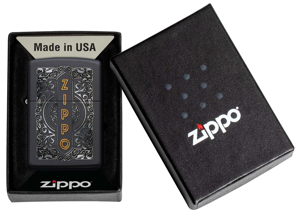 Зажигалка Zippo Classic с покрытием Black Matte, латунь/сталь, черная, 38x13x57 мм