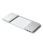 USB-Хаб с отсеком для SSD Satechi Slim Dock (USB-C) для iMac 24" (2021 и новее) (ST-UCISD) Подключение: съёмный кабель USB-C. Порты: USB-C, USB-A 3.2 Gen 1, 2 USB-A 2.0, microSD UHS-I, SD UHS-I. Есть отсек для SSD M.2 NVMe/SATA