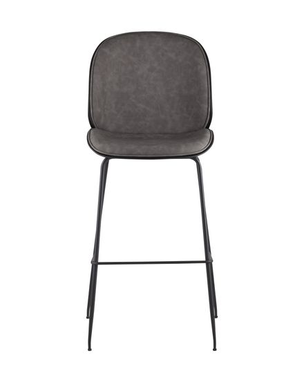 Стул барный Beetle PU со спинкой серый