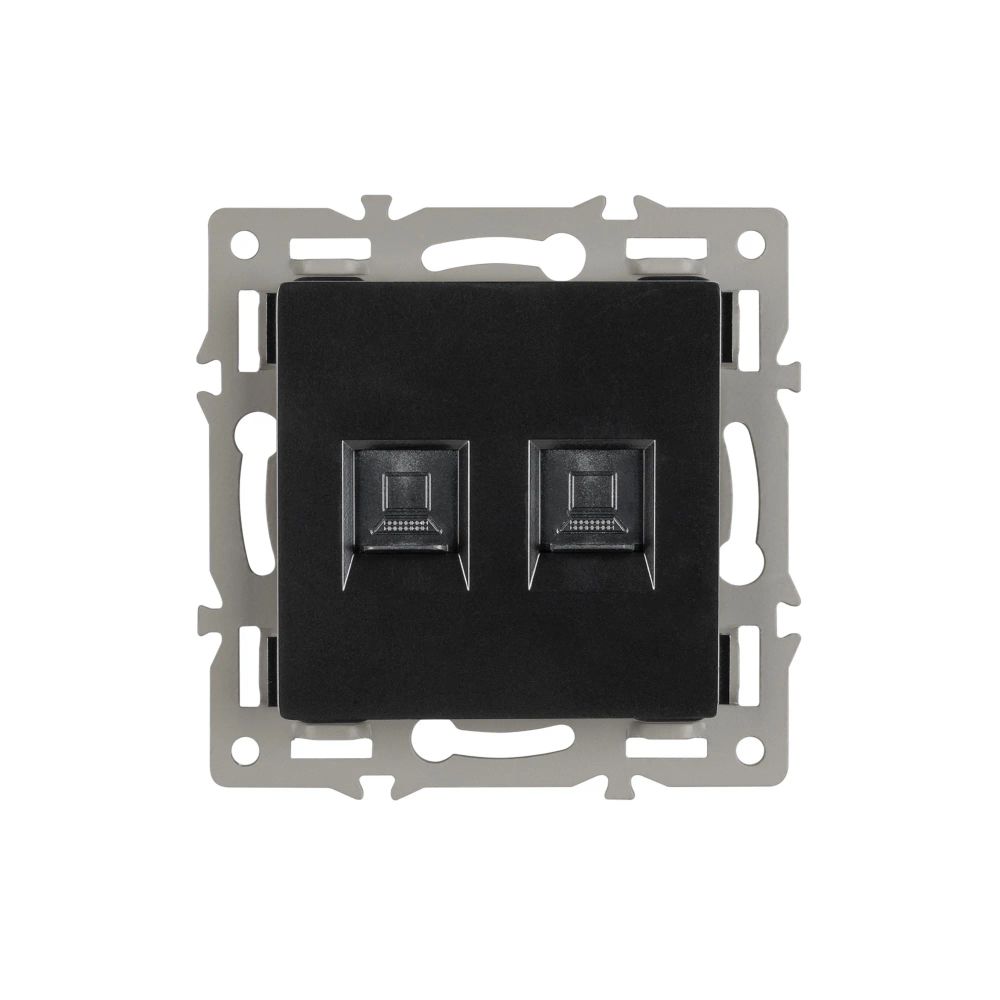 Механизм компьютерной розетки двойной SCT-MPC2-PL-BK (RJ-45, CAT6) (Arlight, -) 045337