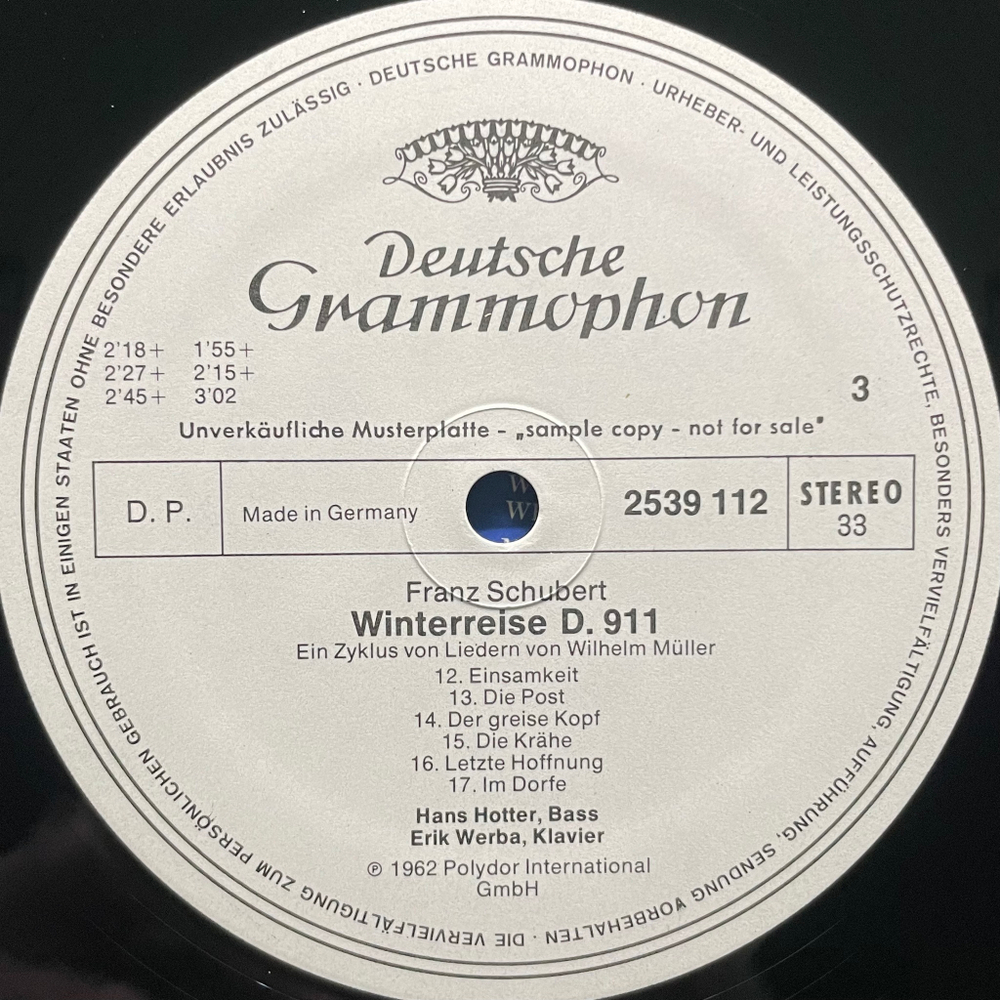 Шуберт - Зимний путь 2LP (Германия)