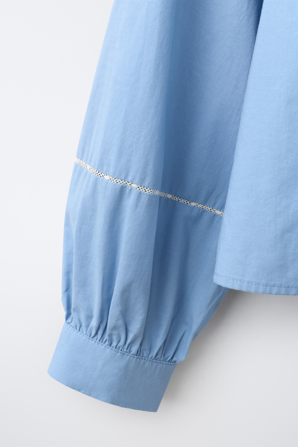 ZARA РОМАНТИЧНАЯ РУБАШКА С ВЫШИВКОЙ, ГОЛУБОЙ