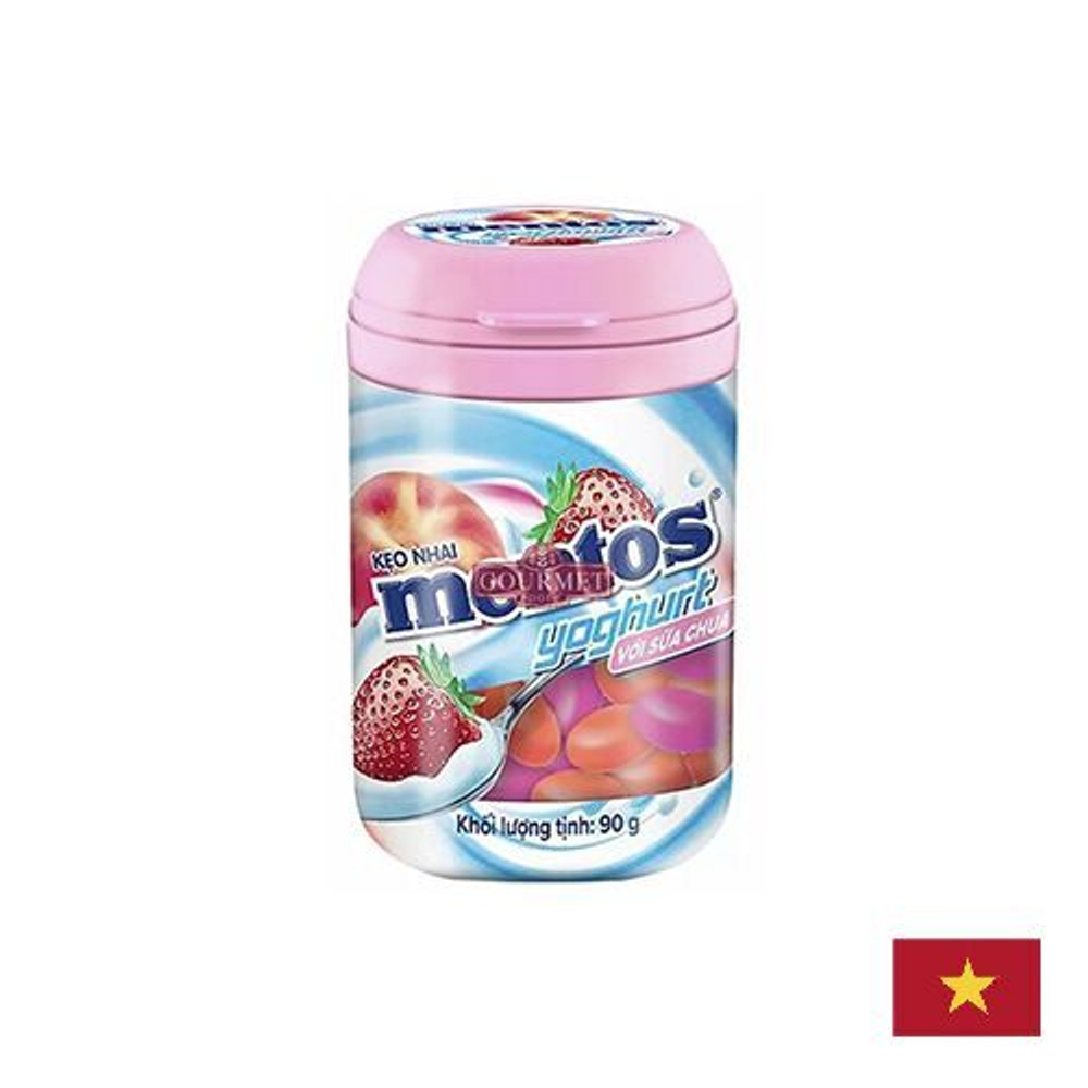 Конфеты Mentos Yogurt со вкусом клубники и персика, 90 гр