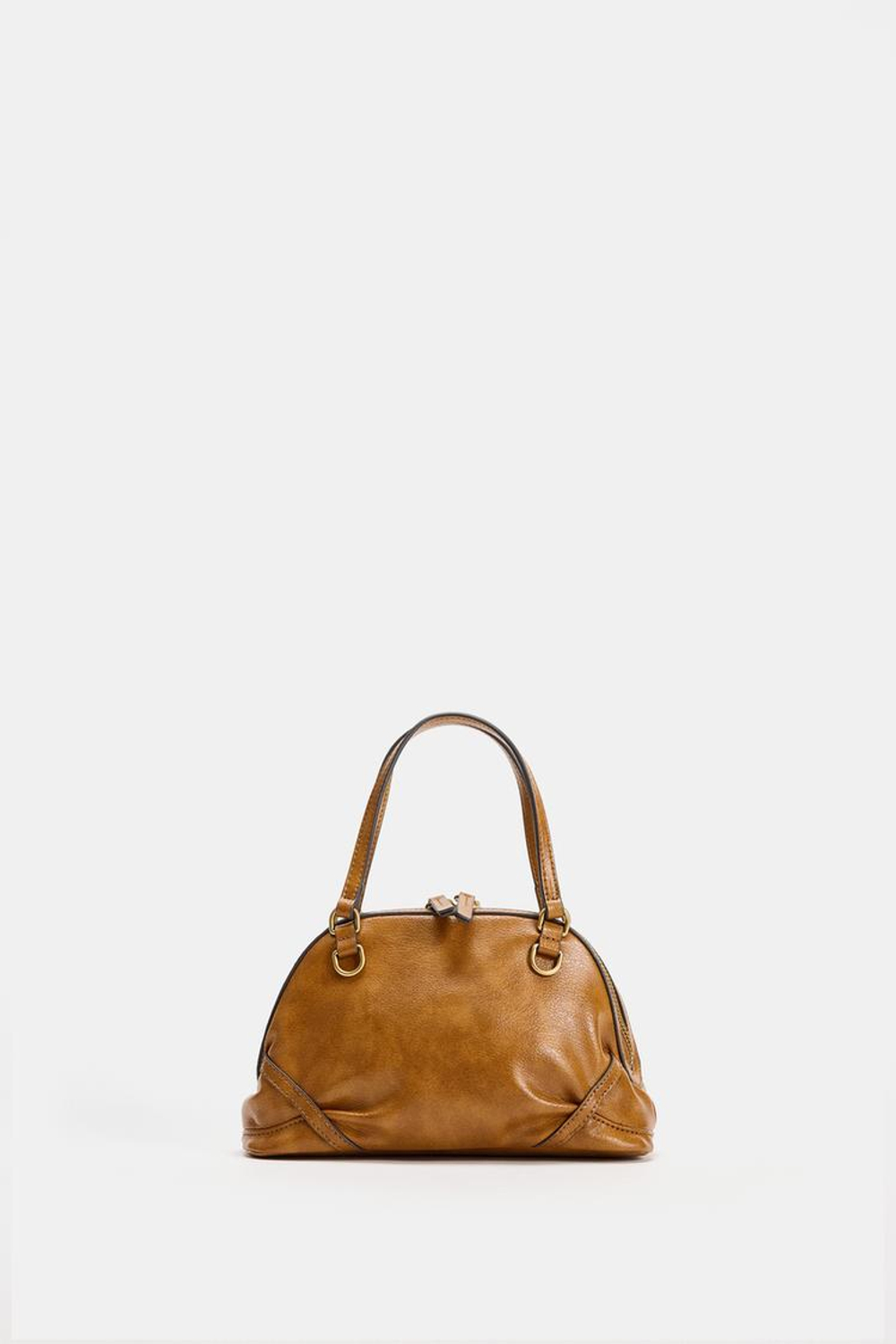 ZARA МИНИ-СУМКА ЧЕРЕЗ ПЛЕЧО, ТЕМНЫЙ РЫЖЕВАТО-КОРИЧНЕВЫЙ