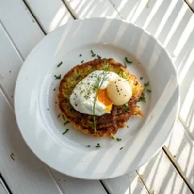 Драники с яйцом пашот
