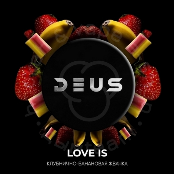 Табак для кальяна Deus Love Is (Клубнично-банановая жвачка), 30 гр.
