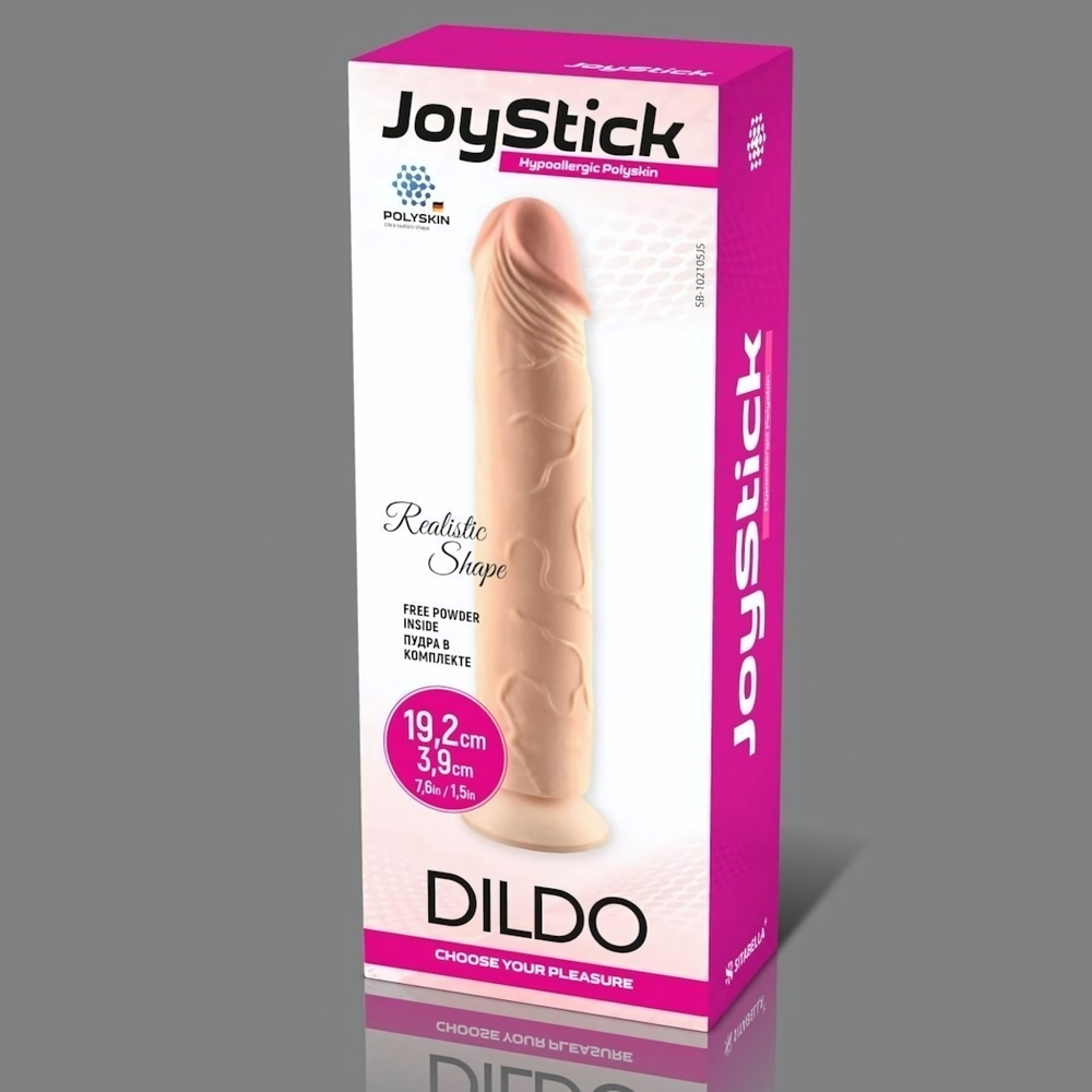 Телесный фаллоимитатор JoyStick на присоске - 19,2 см. (Цвет: телесный)