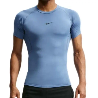 Мужская теннисная футболка Nike Pro Dri-FIT Tight Short-Sleeve Fitness - storm indigo/black
