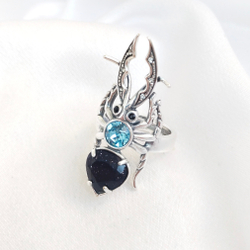"Жук-Паук" кольцо в серебряном покрытии из коллекции "Эскарбахо" от Jenavi
