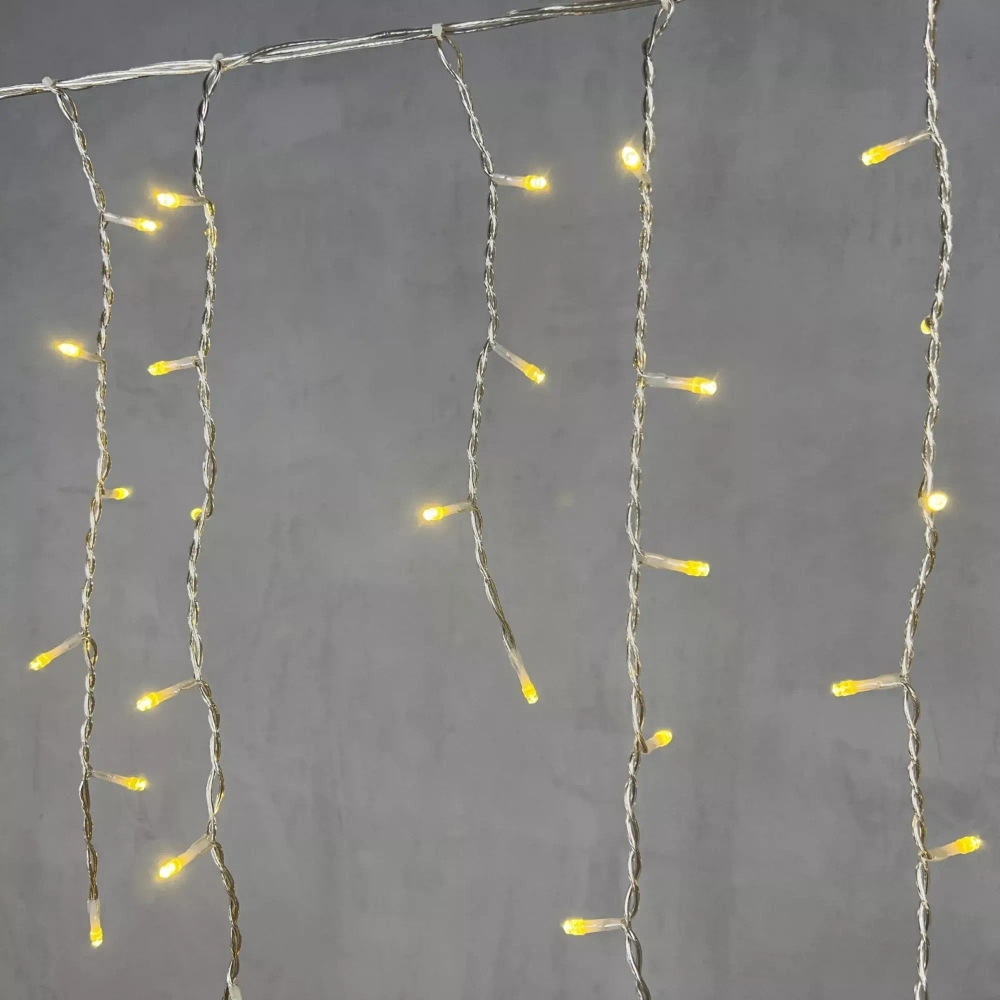 Светодиодная бахрома 5*0,9 м., 348 шампань LED, силиконовый прозрачный провод, Beauty Led (ECC348-10-2CH)