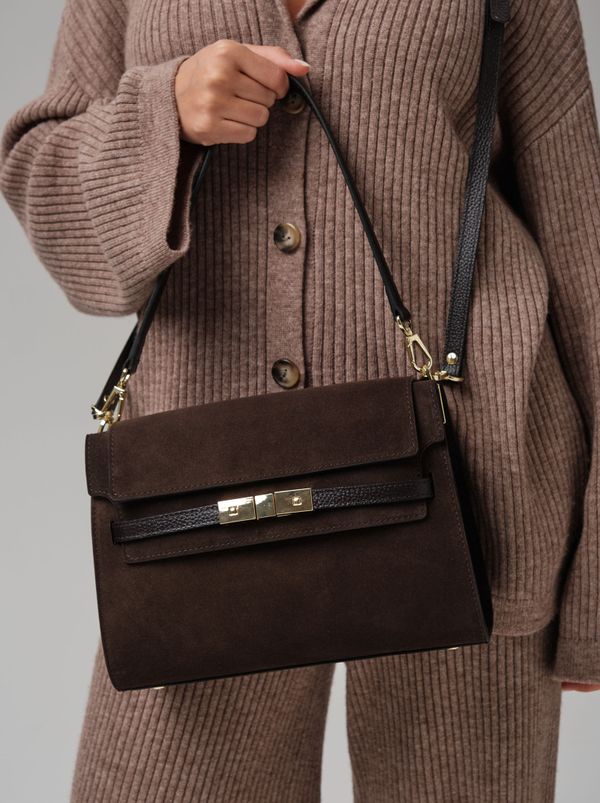 Замшевая сумка Rachel DBR 31361 черный каштан