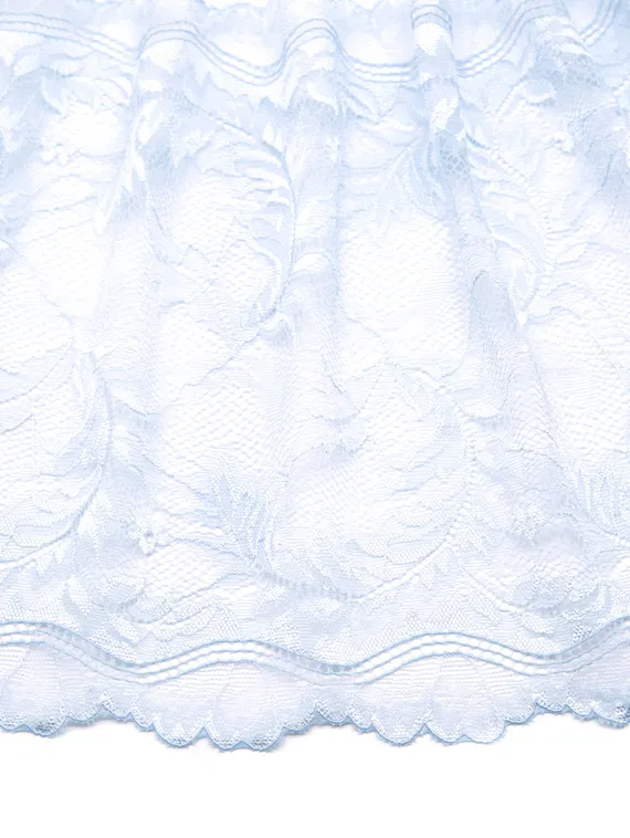 03-270 Кружево эластичное 23 см, бело-голубой