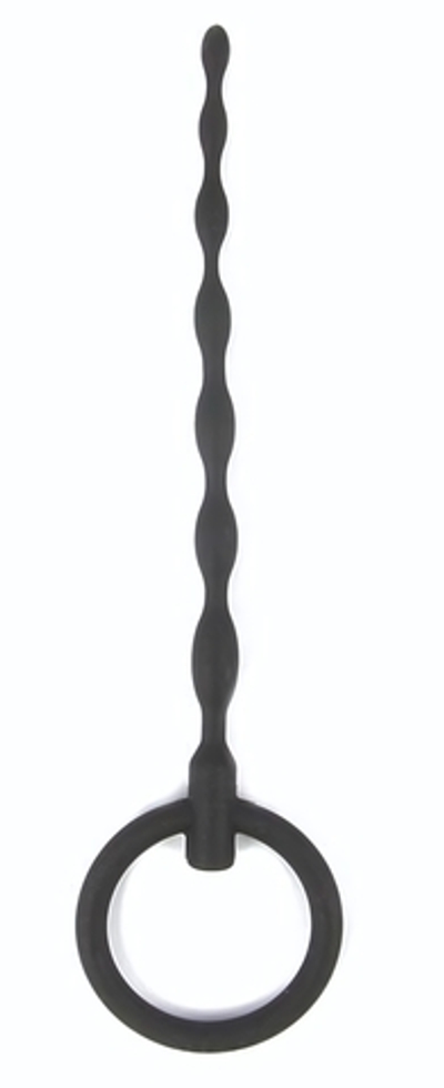 Тонкий уретральный стимулятор - 12 см. (Цвет: черный)