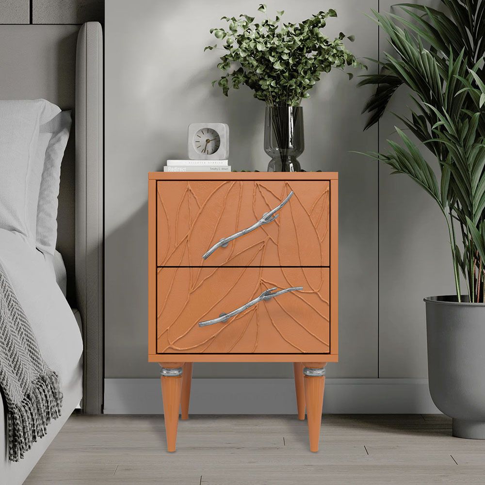 Тумба Арт Колор leaves Классик Сильвер Томленый оранжевый