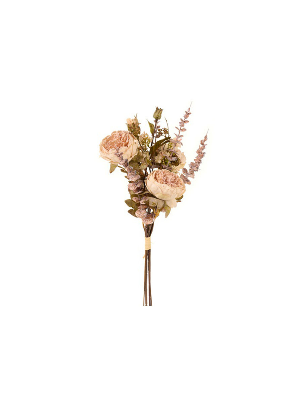Букет античных пионовидных роз кремовые 59 см