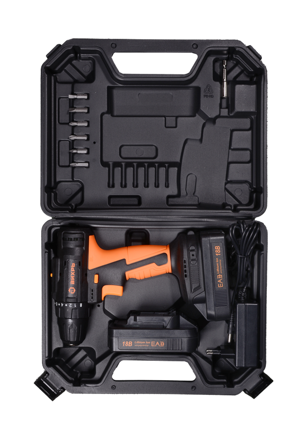 Дрель-шуруповерт Вихрь ДА-18Л-2К/Б (2,0 А/ч) (бесщеточный двигатель)