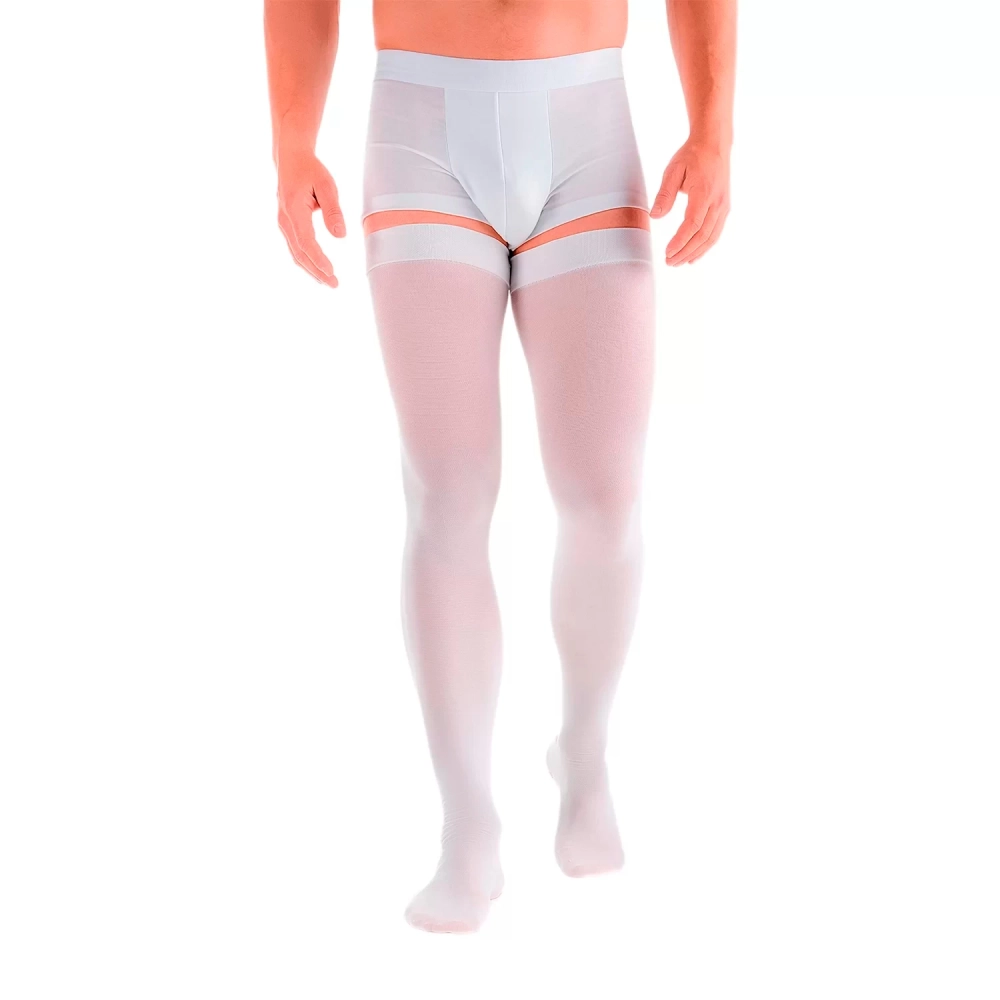 Чулки антиэмболические "Элеганс" с резинкой на силиконовой основе, 1 класс компрессии (18-22 мм рт.ст.), цвет белый, типоразмеры: ХL