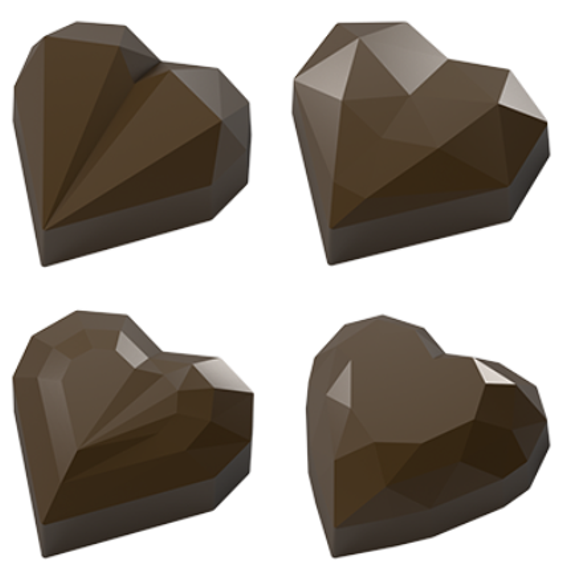 813 | Форма для шоколадных конфет &quot;Сердца и грани&quot; (275*175 мм)